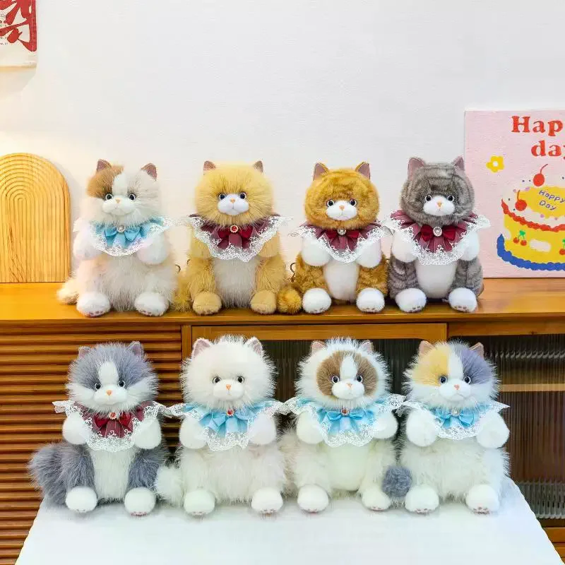 

Ragdoll Cat Plush Backpack for Women Realistic Stuffed Animal Bow Daypacks Soft Bag College Travel