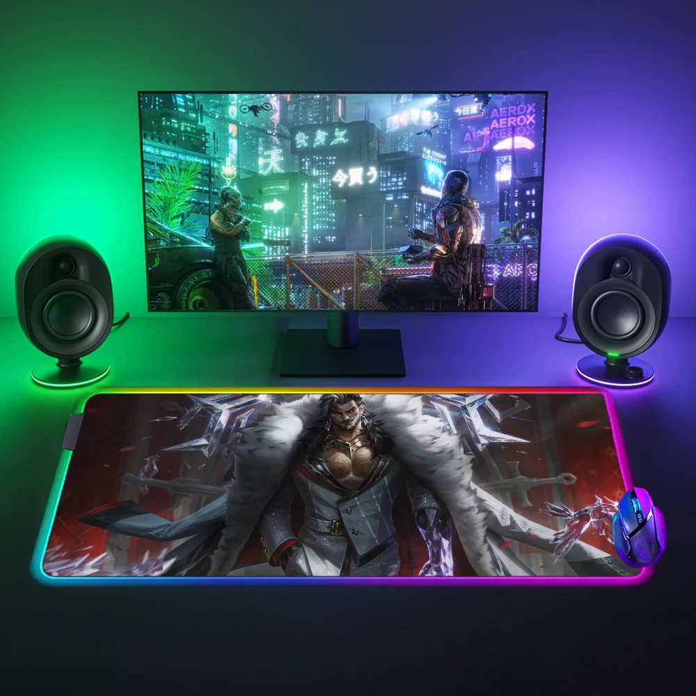 

Large Mouse Pad Xxl Chosen Wolf Gaming Desk Accessories Backlit LED RGB Mouse Mats Mousepad Gamer Deskmat Mause Pc Pads