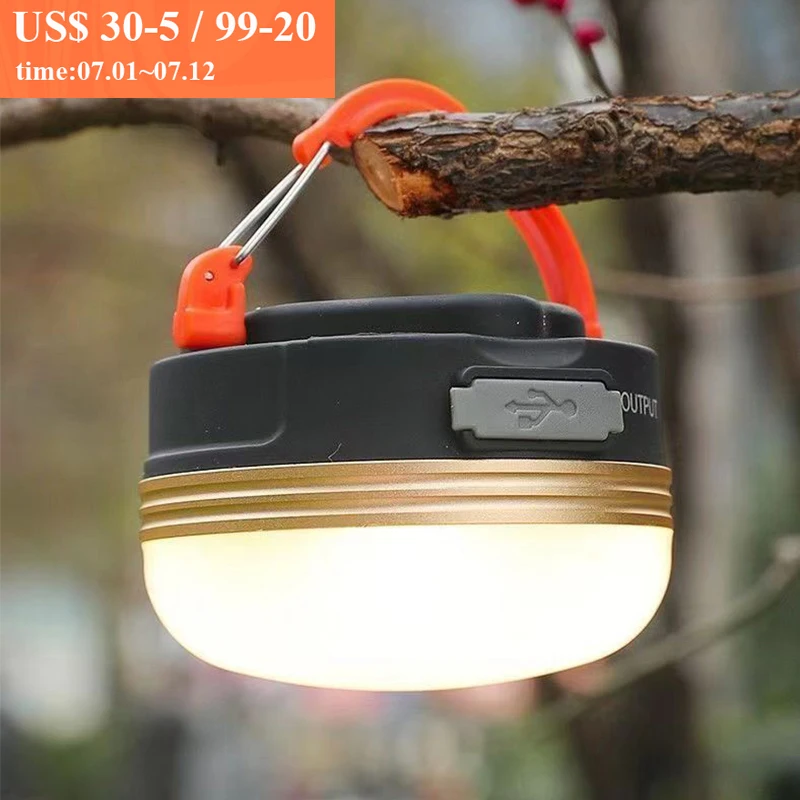 Portable Multifunctional Rechargeable LED Camping Light Mini COB Tent Light with Hook Outdoor Emergency Lamp for Camping,Repair