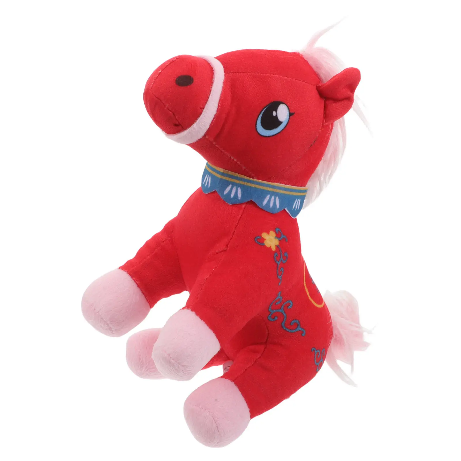 

Chinese Zodiac Horse Mascot Red Standing Soft Animal 2026 Spring Festival Happy New Year Decoration Small Horse Stuffed Animal