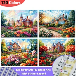 120 Colors House Flower Diamond Art Painting Sticky Legend AB Fairy Dust Home Decor Resin Mosaic Landscape Home Decor