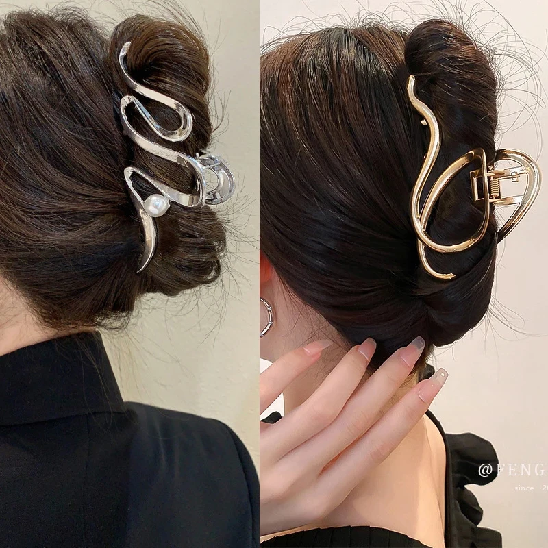 Fashion Geometric Metal Hair Claw Clips for Women Vintage Hair Clamps Crab Headband Hairpin Girls