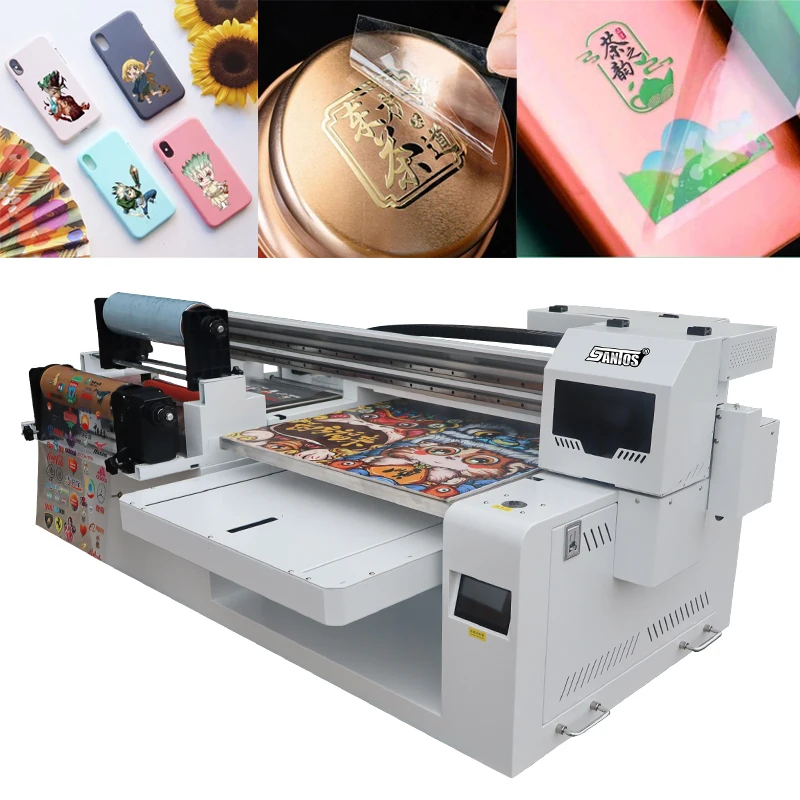 UV crystal printer for metal decoration packing gift box indoor automatic cmyk white varnish 6090cm small uv  printer