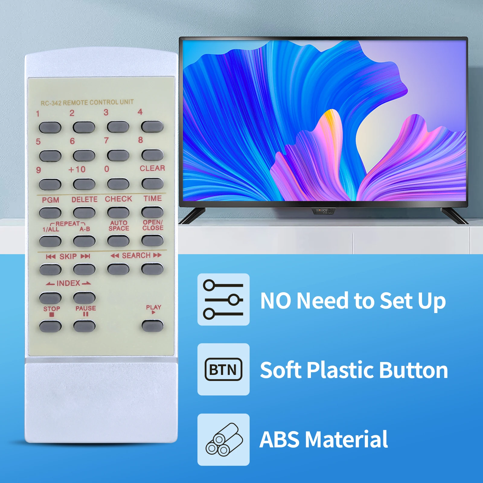 جهاز تحكم عن بعد جديد RC-342 لمشغل أقراص مضغوطة TEAC RC342 CD5 CD7 CD10 CD15