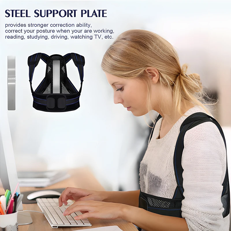 Posture Corrector for Women Men Breathable Back Brace Adjustable Back Straightener for Clavicle Neck Shoulder Back Pain Relief