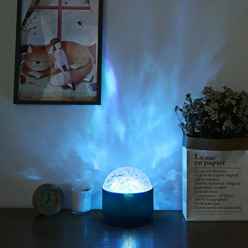 

RGB Wave Projector Night Light 16 Colors USB Rotating water ripple ambient light for Bedroom Home Party Christmas Decor Gift
