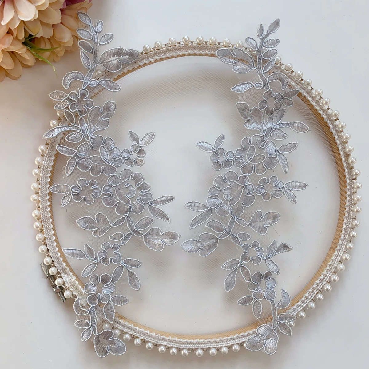 Spitzenblumen mit Spiegeleffekt für Hochzeitskleider, Hochzeitsschuhe, Kopfschmuck, DIY-Nähzubehör, RS5016, 10 Stück/Lot, 14 Farben – Detail 12