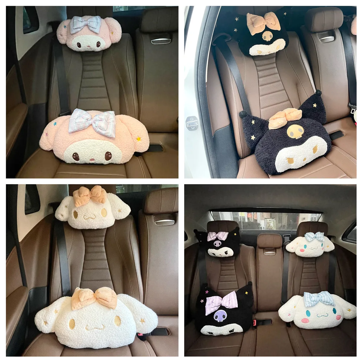 

Подушка на подголовник Sanrio Kuromi My Melody Cinnamoroll, милая мягкая подушка в японском стиле для дивана, поддержка поясницы