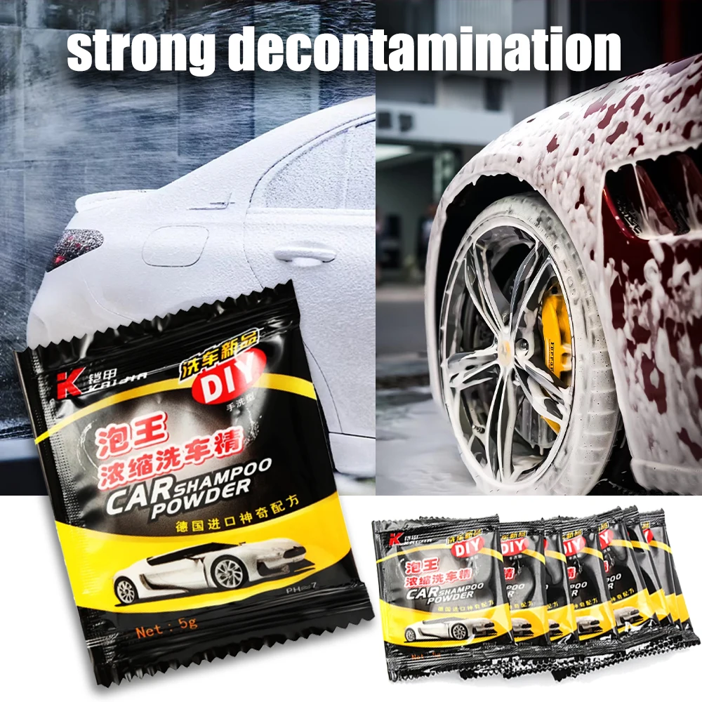 Pó Universal para Lavagem Automotiva, Shampoo para Limpeza de Carros, Ferramenta de Limpeza para Cuidado da Pintura Automotiva, Sabão em Pó para Carros, Acessórios para Lavagem de Para-brisa
