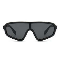 New personality colorful sunglasses trend big frame sunglasses women retro fashion one-piece windshield sunglasses.
