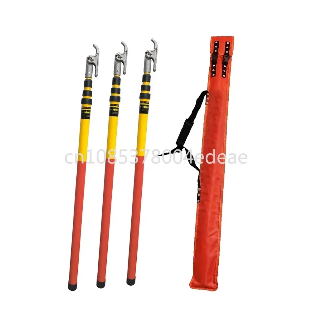 High Voltage Telescopic Fiberglass Electrical Operating Rod Stick 110kv