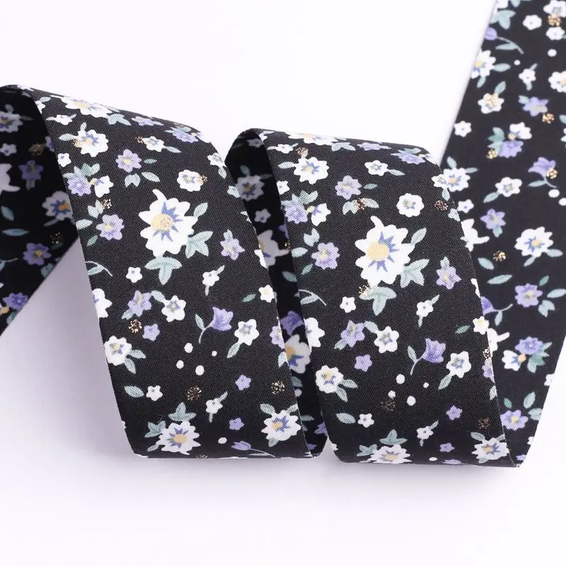 Gold Foil Dots Print Ribbon Double Faced Floral Packing DIY Handmade Hair Accessories Tie Corsage Hat Pet Bow Decorative Tapes