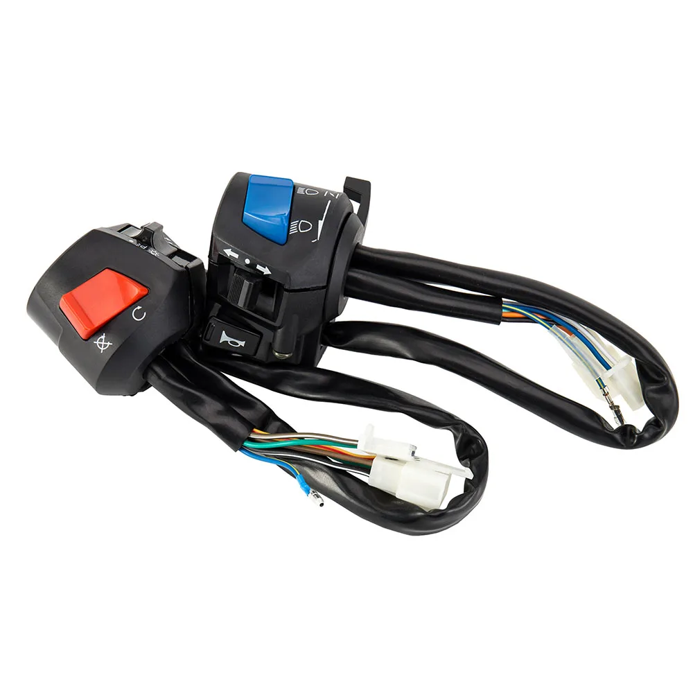 Motorcycle Handlebar Switch Control 1 Pair 7/8inch Universal Waterproof Motorcycle Horn Turn Signal Headlight Control Switch for