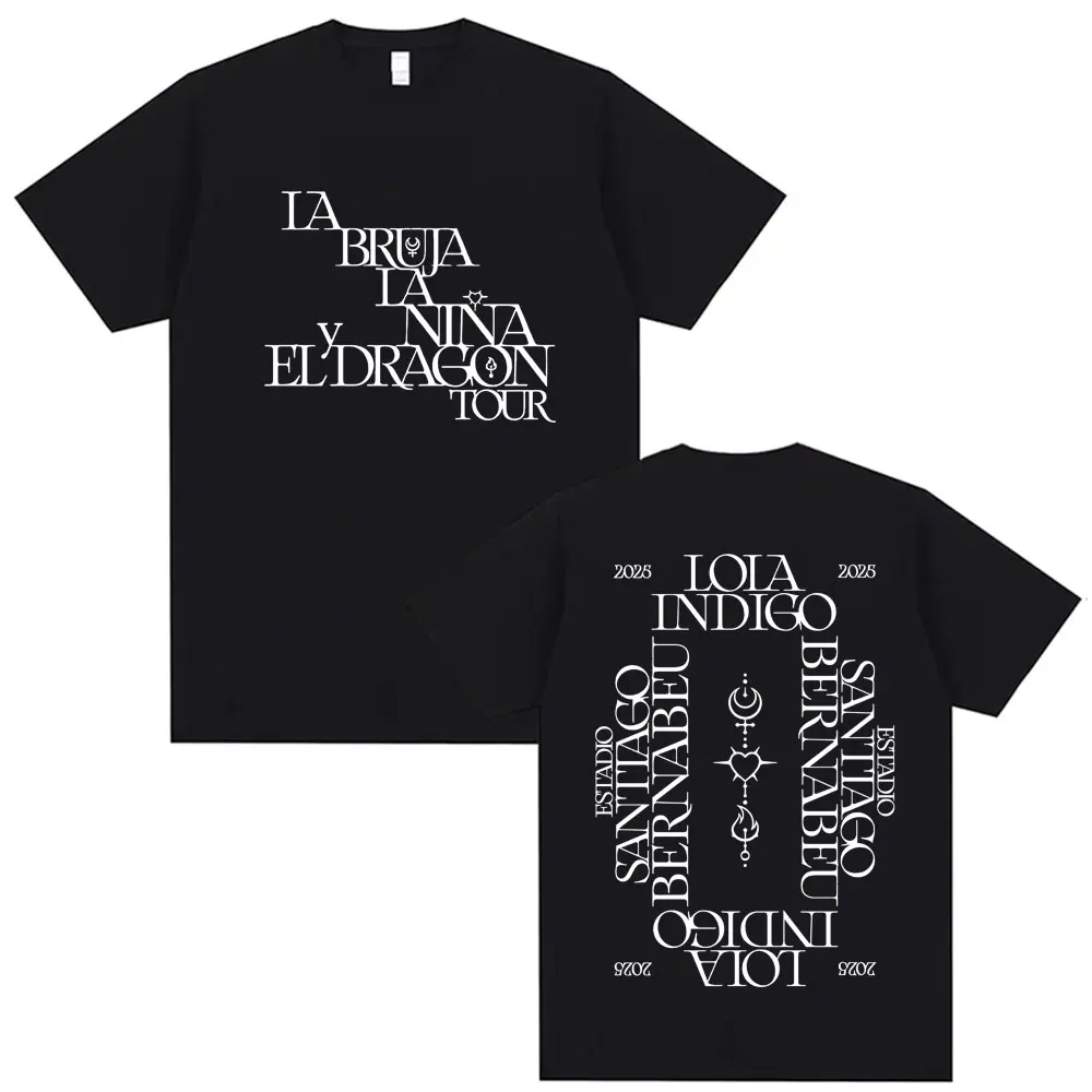 Lola Indigo 2025 Tour Merch Fans Подарочная футболка Мужчины Женщины Tide Хип-Хоп Уличная футболка Высочайшее качество Печать Повседневная 100% хлопок Горячая распродажа