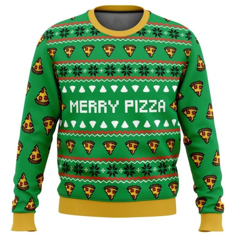 

Pizza Graphic Pullover Ugly Christmas Funny Boys Girls Adult Food Lovers Sweatshirt Casual Holiday Party 2025 New Christmas Top