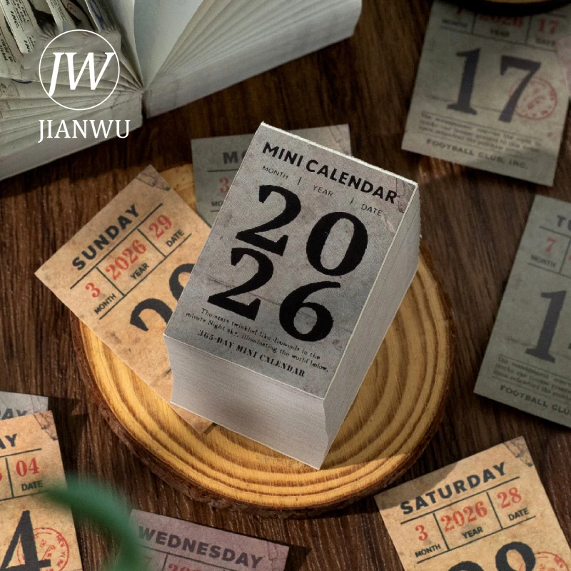 JIANWU سلسلة التقويم الصغير خمر 2026 365 يوم المشهد المواد الكولاج سجل القصاصات ملصق الإبداعية لتقوم بها بنفسك مجلة القرطاسية #3