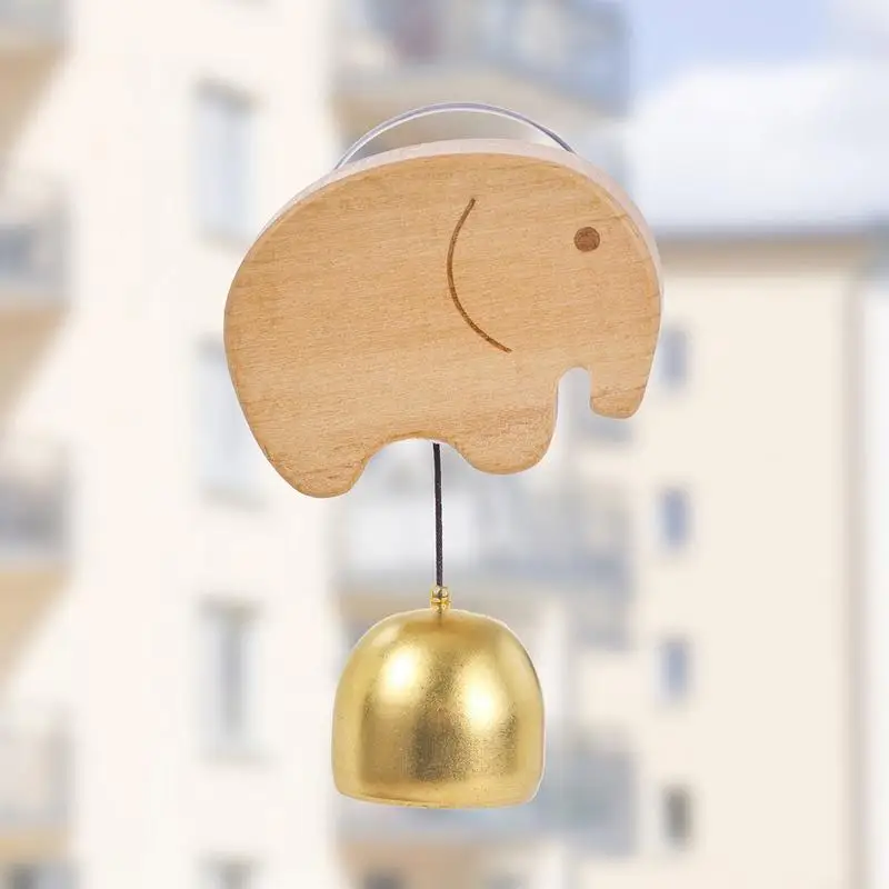 Shopkeeper Bell Chime Entry Reminder Bell Suction Cup Wood Animal Ornament Brass Entry Reminder For Fridge Bedroom Restaurant