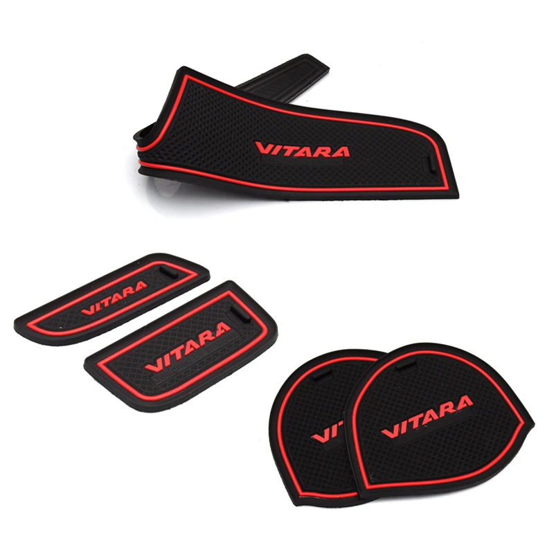 Car Styling antiscivolo Gate Slot Mat Door Groove Pad Cup Mat Coaster per Suzuki Vitara 2016 2017 2018 2019 2020 accessori Auto