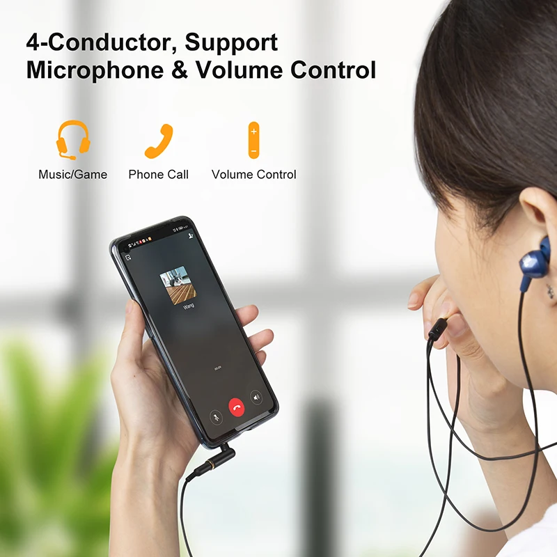 CableCreation Angle 3.5mm Audio Adapter, 1/8 TRRS Stereo Headphone Male to Female Connector view 3