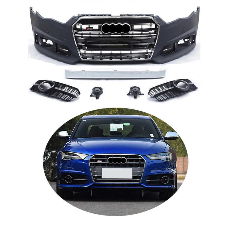 

Car Front Bumper Grille Body Kits for Audis A6 Refit to S6 Front Bumper with Grille for Audis A6 2016-2018