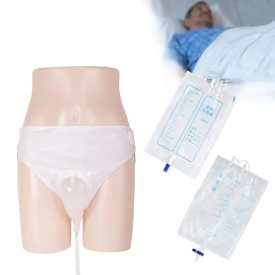 

Men's Wearable Urinal Collector Set, Includes Comfortable Support Pants, 1.2M Flexible Tube, 1000ml and 2000ml Collection Bags