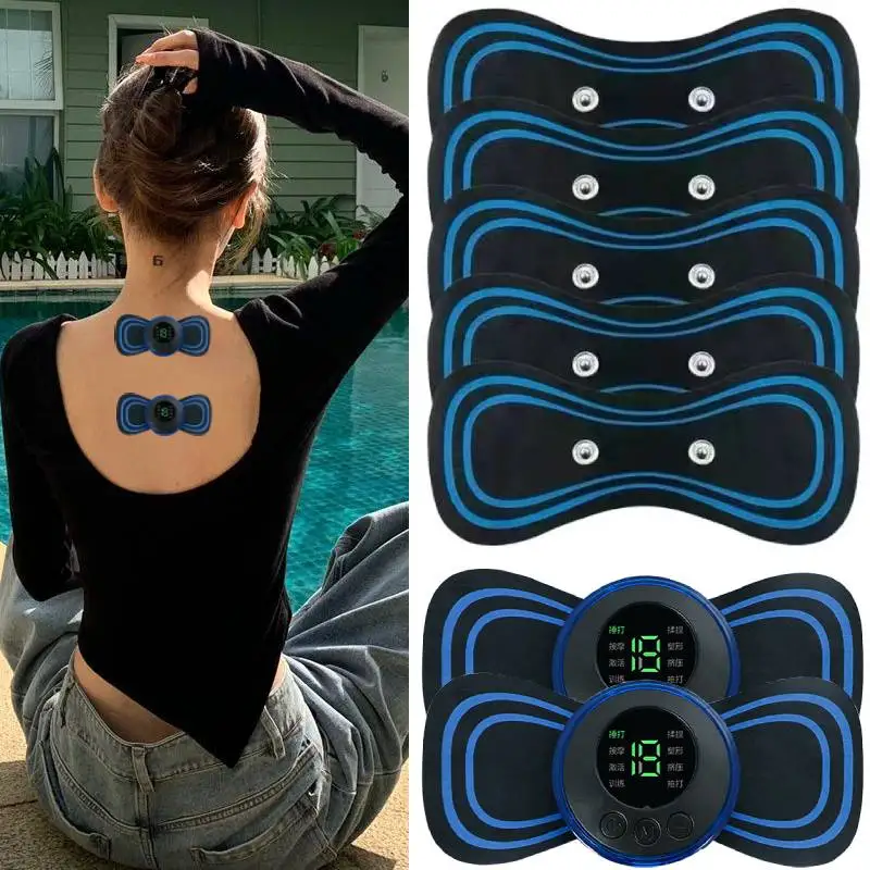 Mini massage patch cervical massager shoulder and neck massager portable intelligent 8-mode 19 force Stimulator Massage Patch