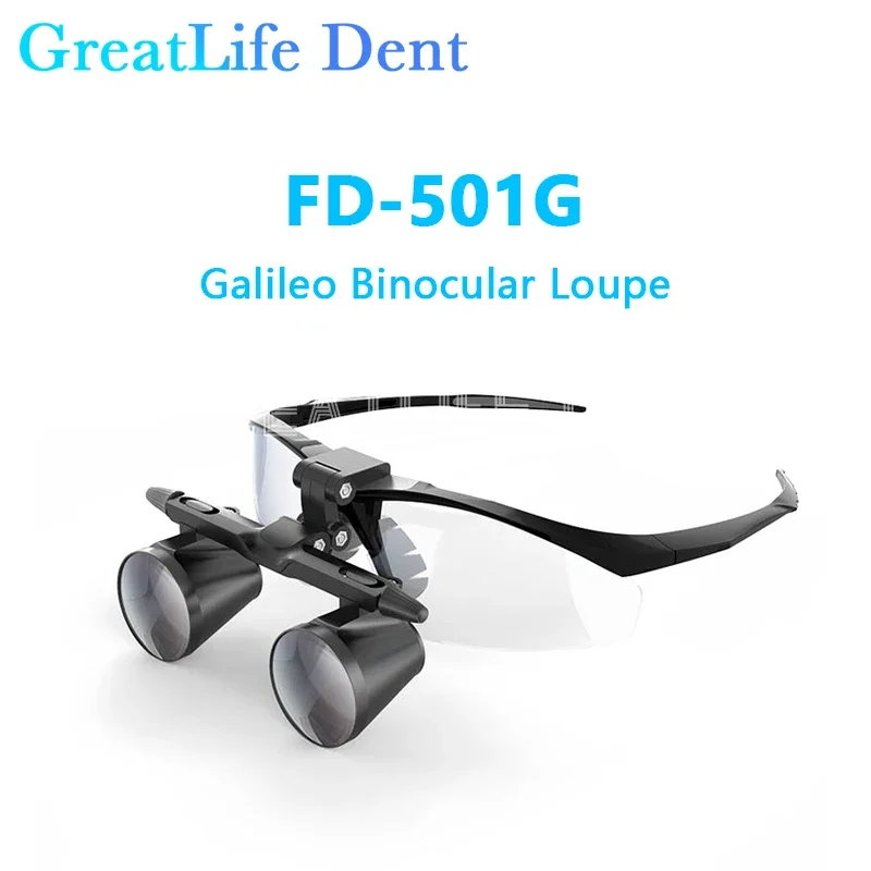 GreatLife Dent 2.5X 3.5X FD-501G KWS Dentisit Surgical Headlight Surgery Medical Frame Dental Magnifier Galileo Binocular Loupes