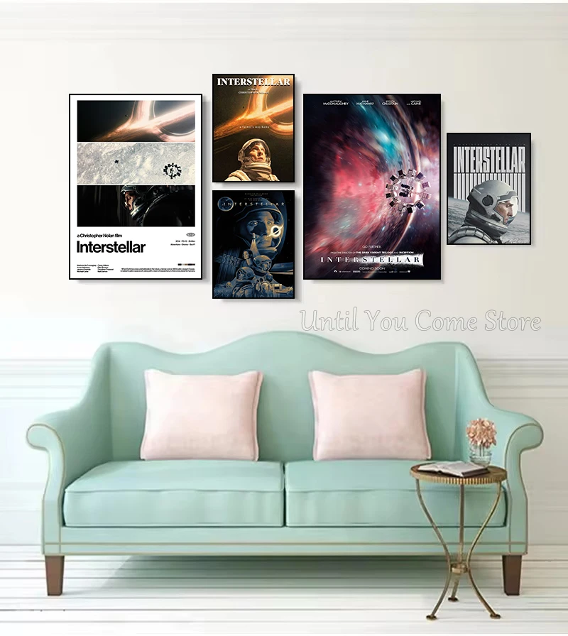 Classic Science Fiction Movie Interstellar Poster Print Canvas Pictures Home for Living Room and Bedroom Wall Modern Decor