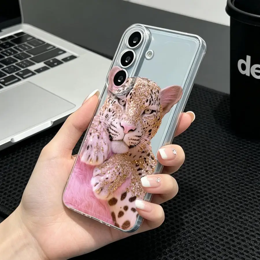 Case for Samsung Galaxy A55 A23 A26 A24 A25 A51 A36 A27 A33 A52 A54 A15 A56 A50 A52 A31 A14 A16 A34 A35 Phone Cover Leopard Face