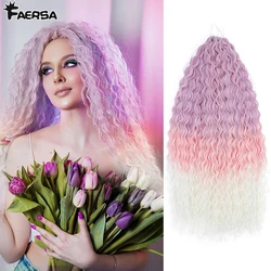Ariel Curl Hair Water Wave Twist Crochet Hair Synthetic Deep Wave Braiding Hair Extension 22-30 Inch Braid Hair Ombre BlondePink