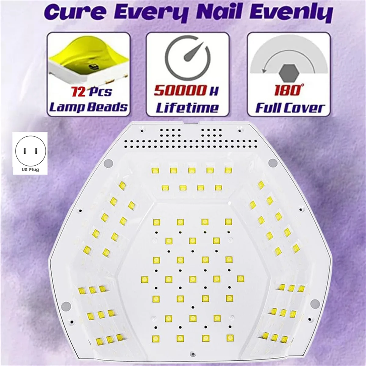 

УФ-лампа для ногтей, терапевтическая машина, УФ-лампа для выпечки лака для ногтей, вилка стандарта США