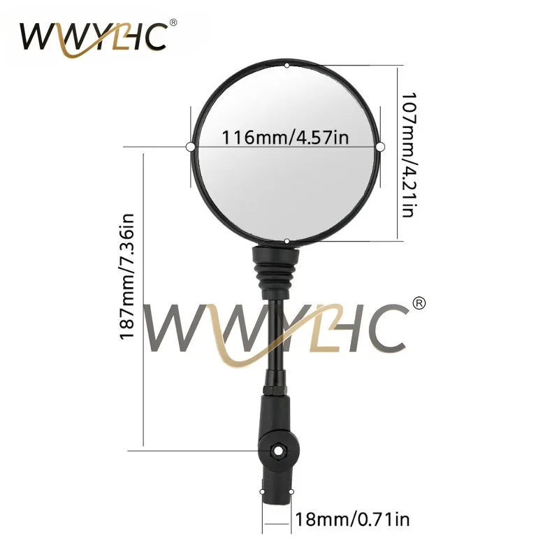 Suitable for 450Rally Motorcycle Rearview Mirror Round Mirror Assisted Reflective Reverse Rearview Mirror