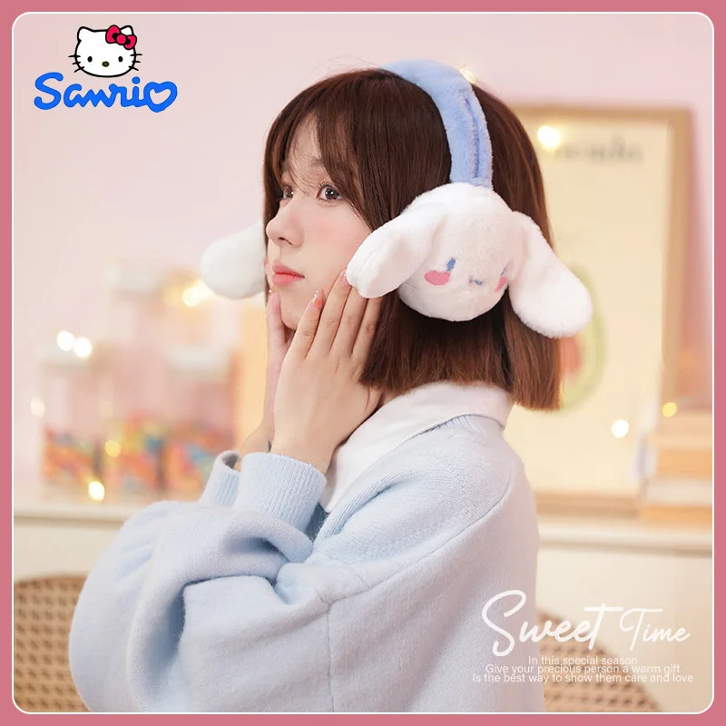 

Sanrio Kuromi Pochacco Cinnamoroll My Melody Winter Girls Velvet Thicken Earmuffs Big Kids Earbag Children Plush Ear Warmer Gift