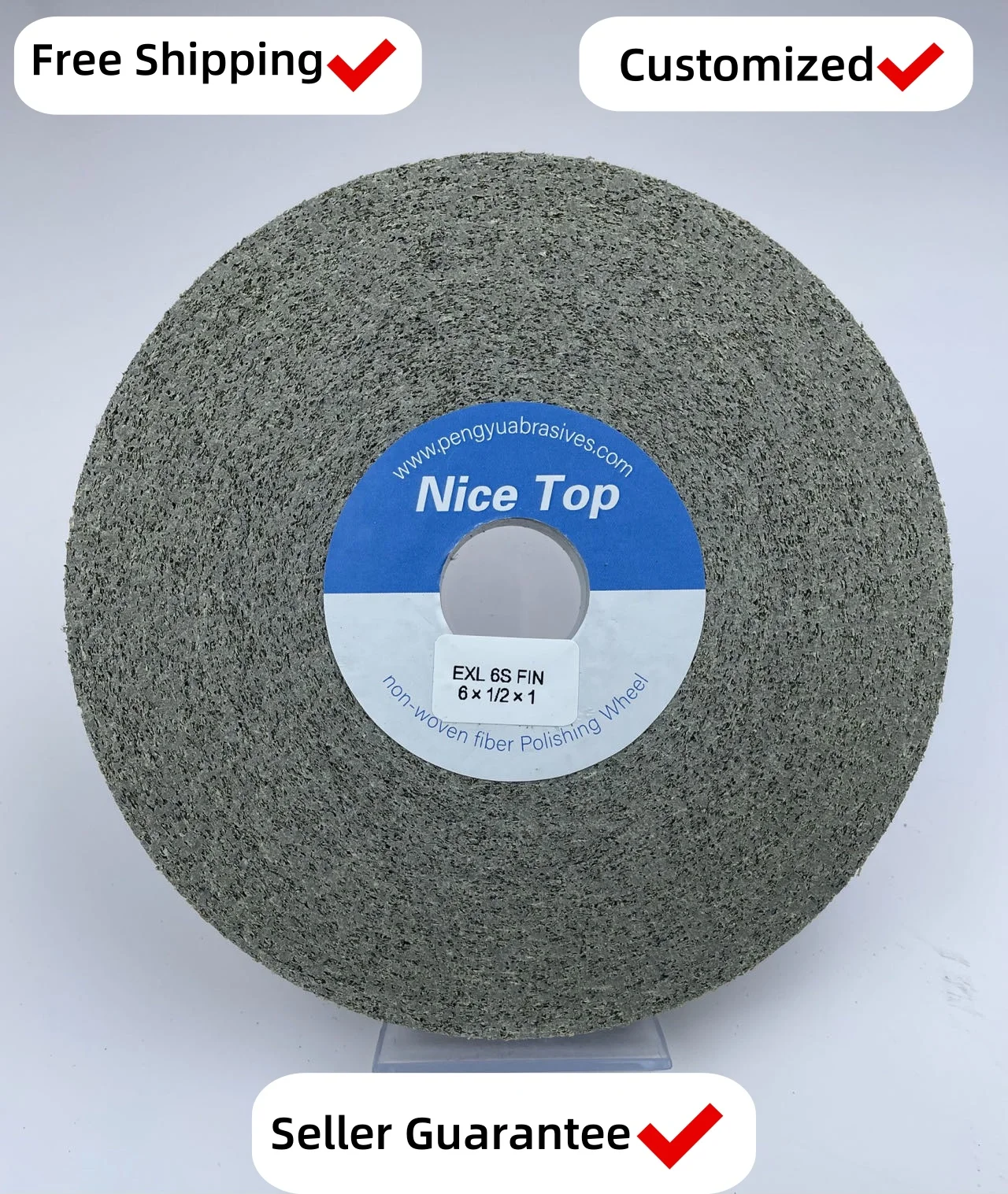ล้อขัดเงาและลบคมแบบโค้งงอ Nice Top EXL 6S FIN ขนาด 6x1/2x1 นิ้ว สำหรับใบพัดเครื่องยนต์กังหัน ใช้กับเครื่องเจียร