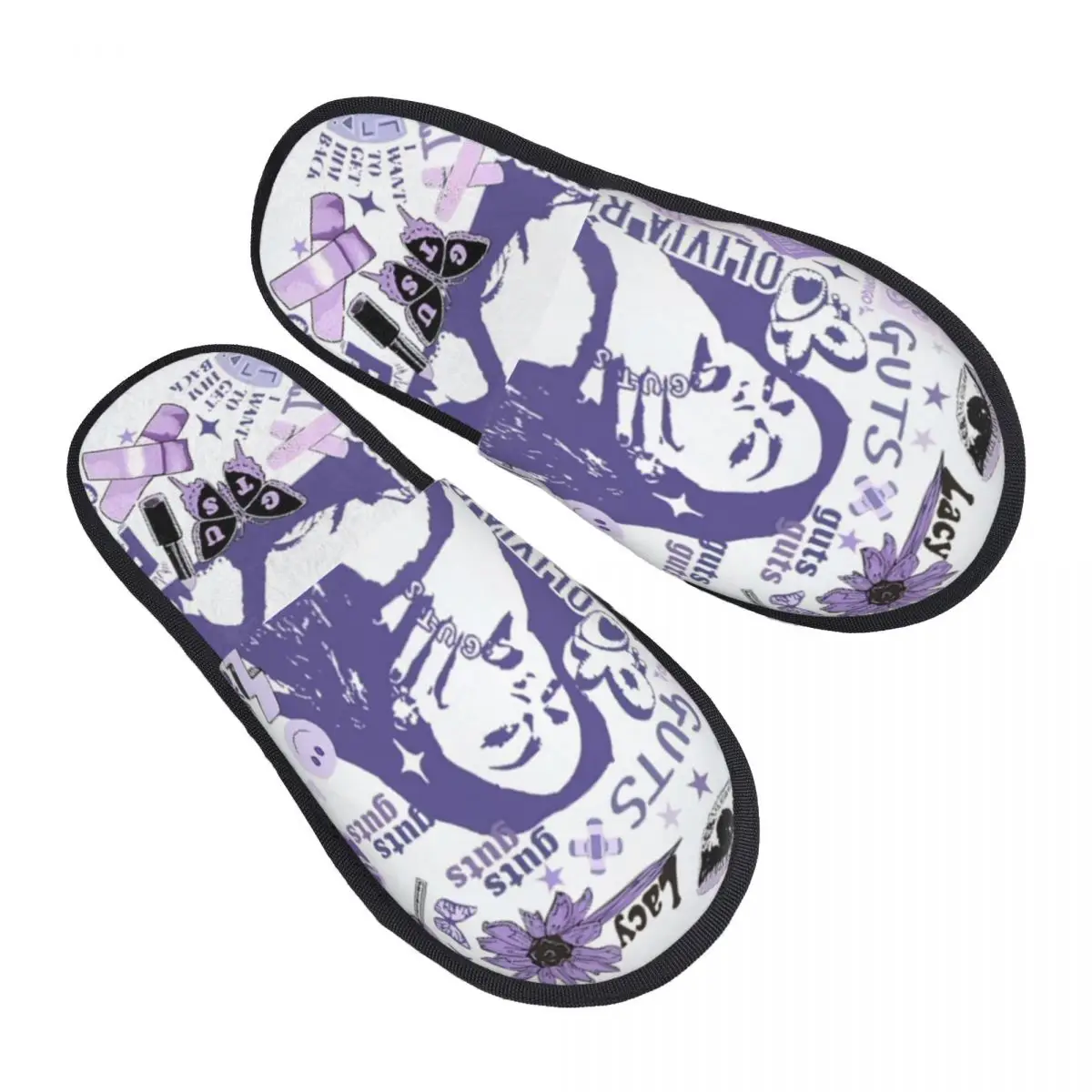 Custom Print O-Olivia Singer R-Rodrigo Butterfly Poste House Slippers Soft Warm Memory Foam Fluffy Slipper Indoor Outdoor Shoes