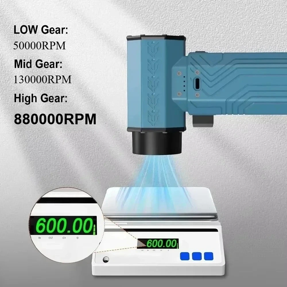 880000RPM Turbo Fan Jet Powerful Air Blower 10000mAh 600g Thrust 70m/s Wind Brushless Duster, vacuum leaf Removal Dryer for car - Image 5