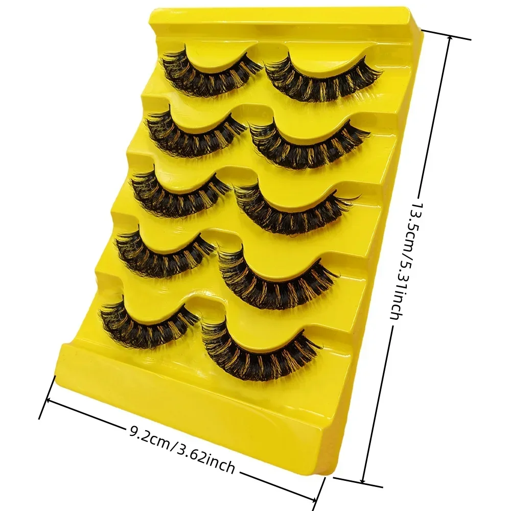 مكياج إطالة الرموش الصناعية ، رموش منك اصطناعية ثلاثية الأبعاد ، شريط روسي ، تجعيد دي دي ، حجم رقيق ، 5 أزواج