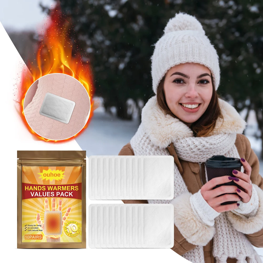 Disposable Hand Warmer Self-Adhesive Hand Heating Pad Long Lasting Winter Warm Paste Stick Winter Supplies