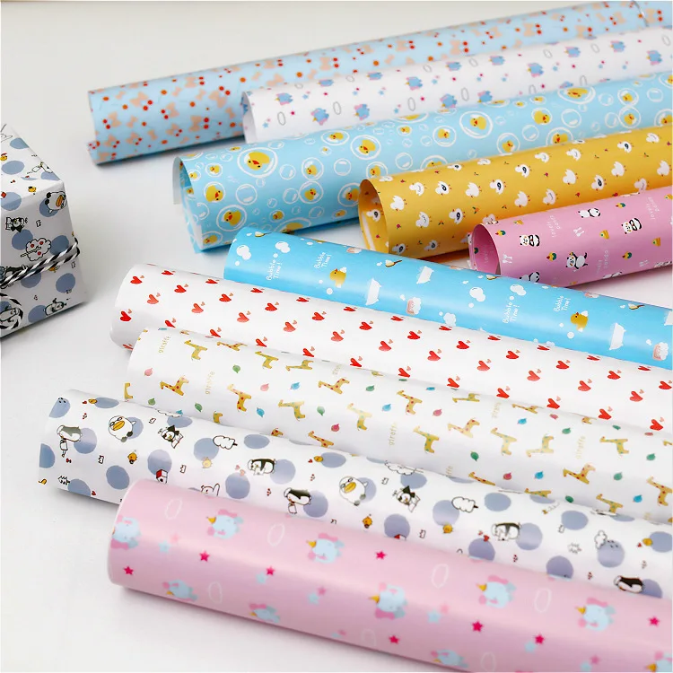 Gift Wrapping Paper Colorful Wedding cute Giraffe duck panda child Birthday Gift Box Scrapbooking Paper 50*70cm
