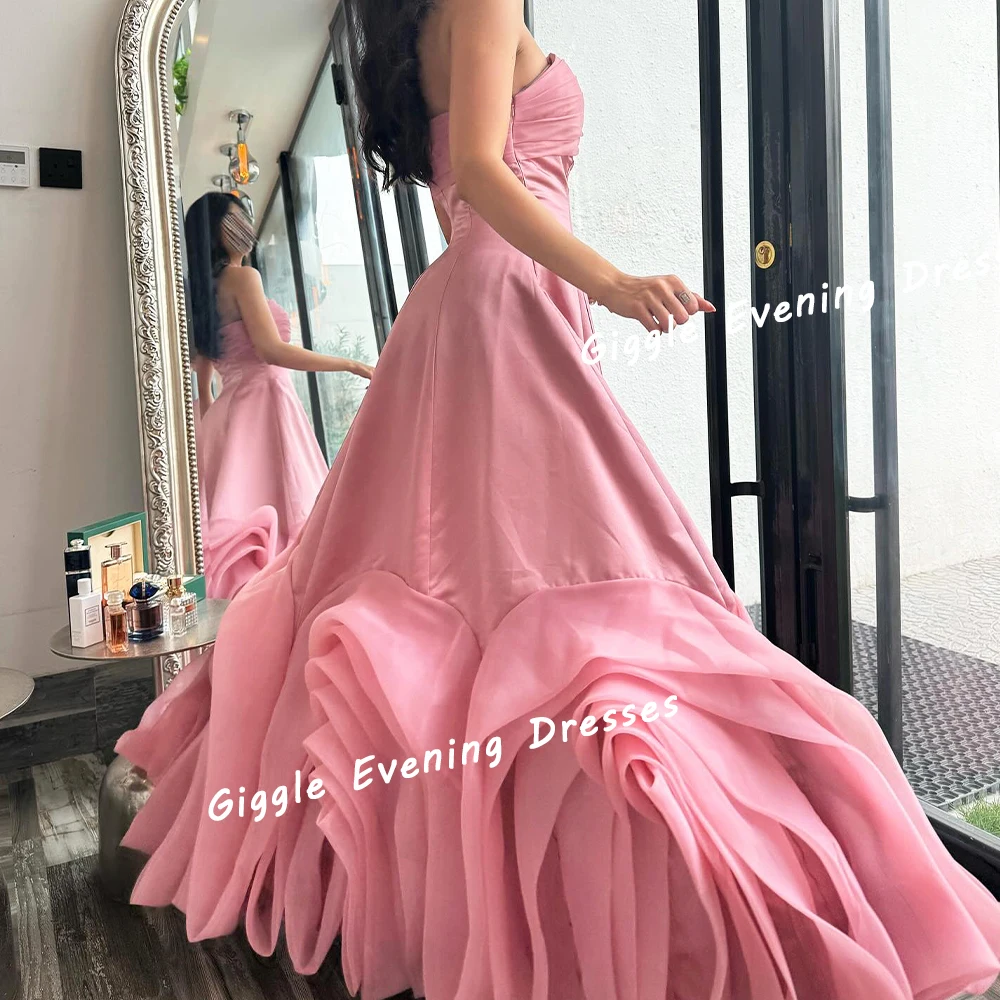 Giggle Satin Nobility Beading Petal Prom Gown Saudi Arab Floor-Length Illusion Elegance Evening Party Dresses for Women 2024