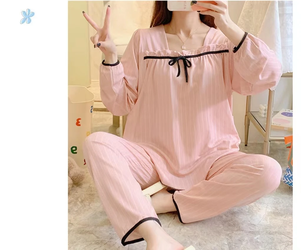 The New Monthly Clothing Breastfeeding Clothes Spring And Summer Nursing Pajamas Milk Cotton Maternity Nursing Pajamas Home Wear