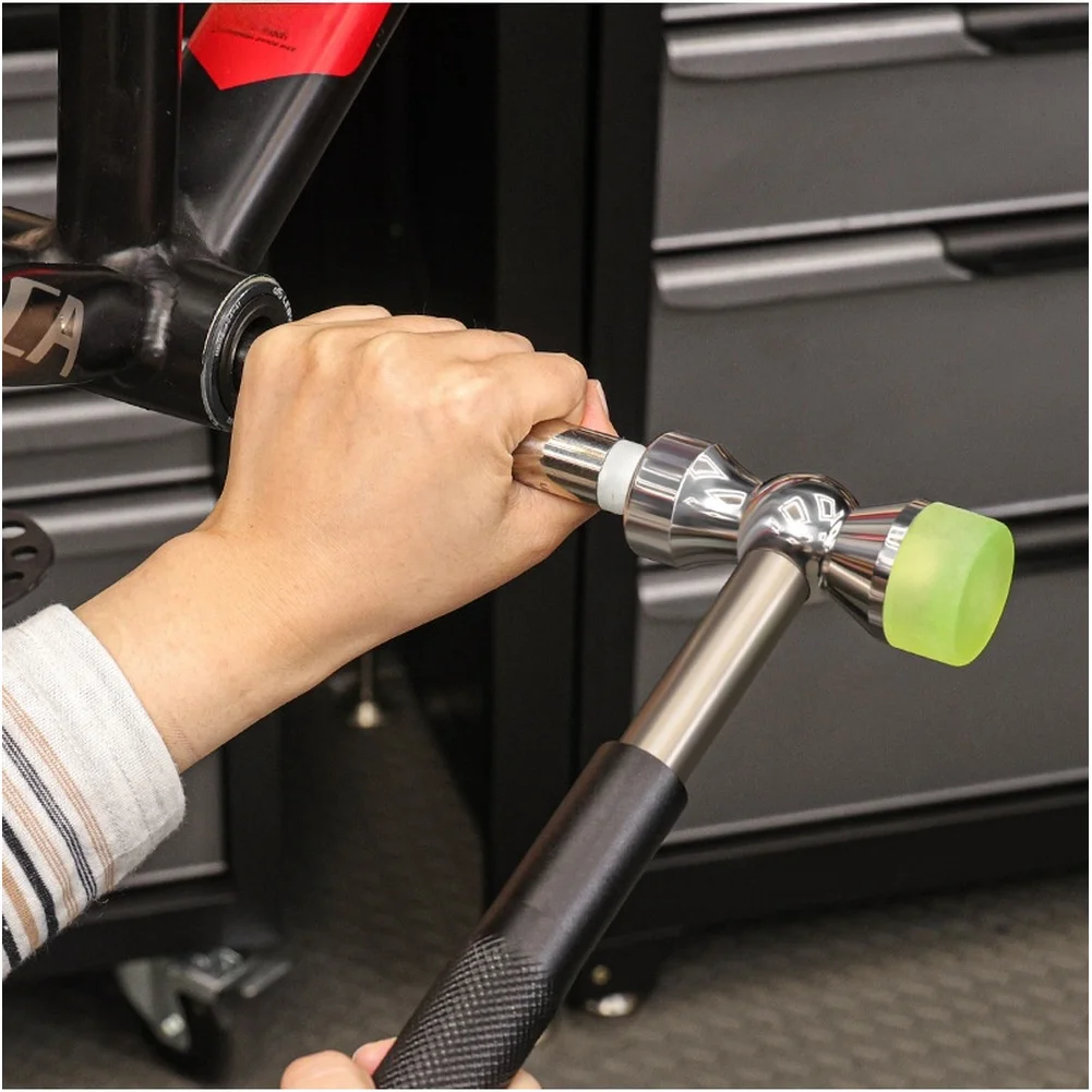 

Bike Rubber Mallet With Aluminum Alloy Handle For Bottom Bracket Installation And Headset Removal S136 Steel Hammer Head