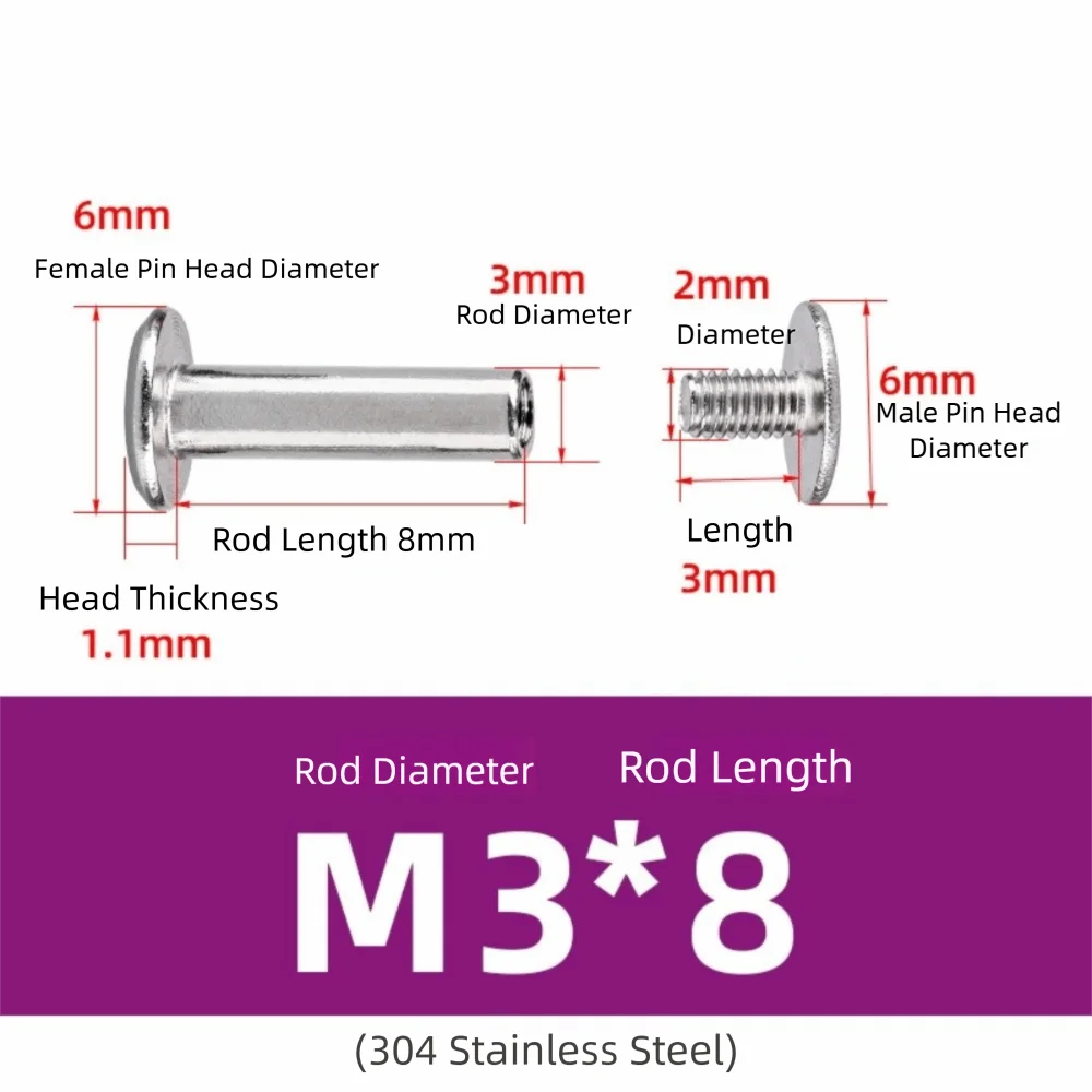 10Pcs New M3 Stainl…