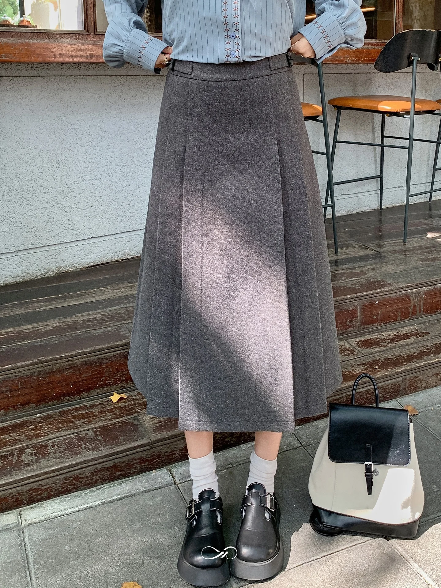 

Женская шерстяная плиссированная юбка макси размера плюс с завышенной талией, А-силуэт, повседневная, для зимнего сезона