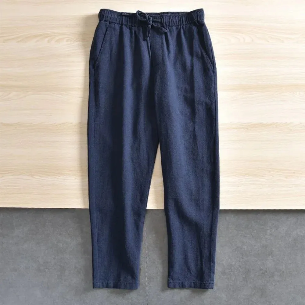 Männer Casual Hosen Baggy Streetwear Männer Jogger Baumwolle Leinen Sport Hosen Lange Gerade Hosen für Männer – Detail 4