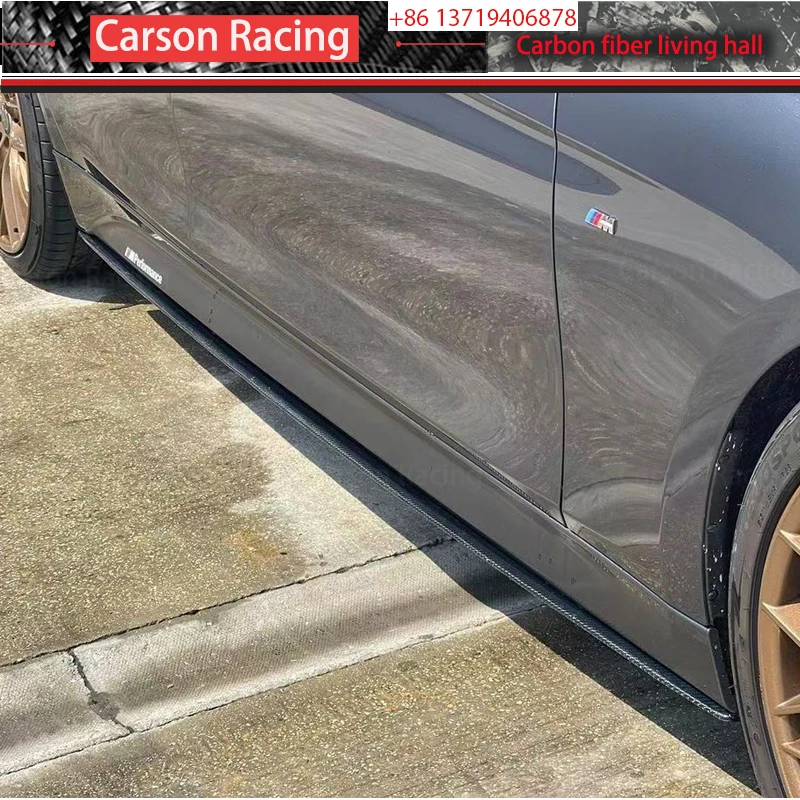 لـ F30 F31 3 Series 2012-2018 M-Sport ملحقات خارجية من ألياف الكربون الحقيقية تنانير جانبية بما في ذلك مصد شفرة المفسد