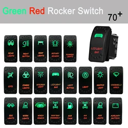 4X4 2X4 Rocker Switch Green Red Fog Light Switch 12V 5Pin ON OFF Button For Polaris RZR Ranger Can-am Maverick UTV ATV Off-Road