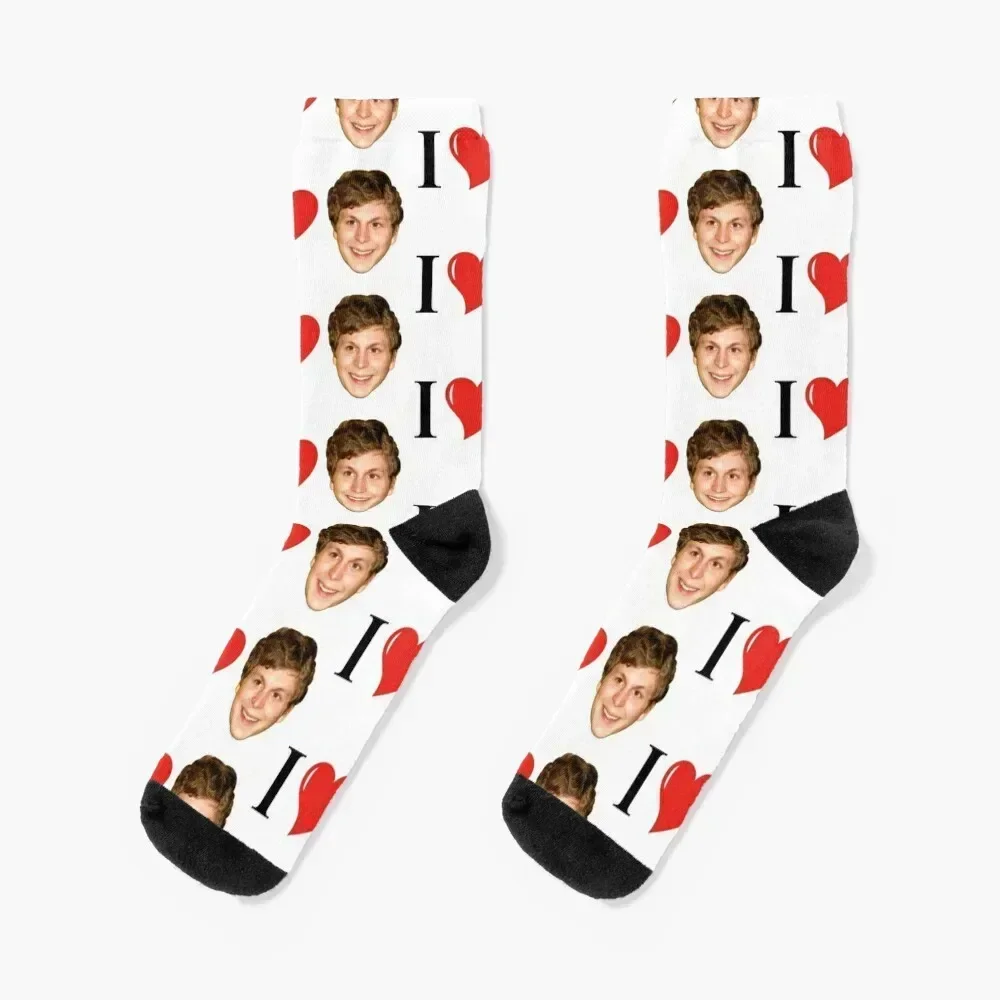 

i love michael cera Socks Stockings compression Soccer with print gym Mens Socks Women's