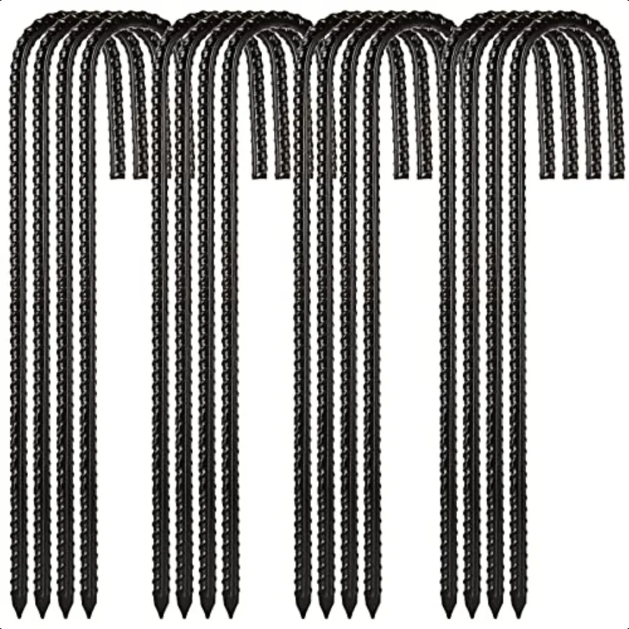 

16 Pack 12 Inch Rebar Stakes Heavy Duty Rebar Stakes J Hook 2 5 Ground Stakes Tent Stakes Rust Proof Coated Ground Anchors with