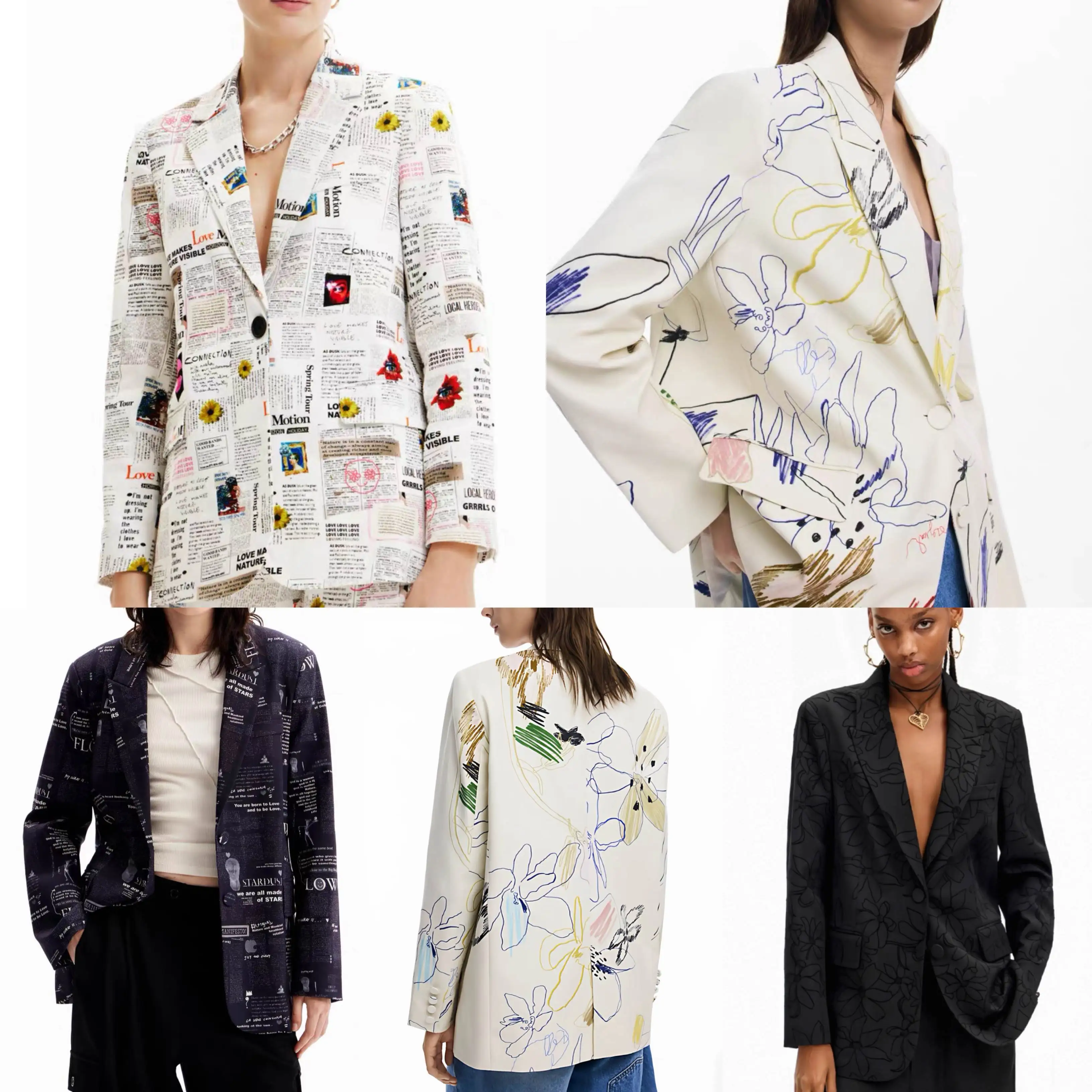 Spanish light luxury original single European and American style loose suit jacket with plush jacquard embroidery design